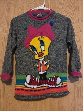 Warner Bros. Grey Tweety Knit Sweater